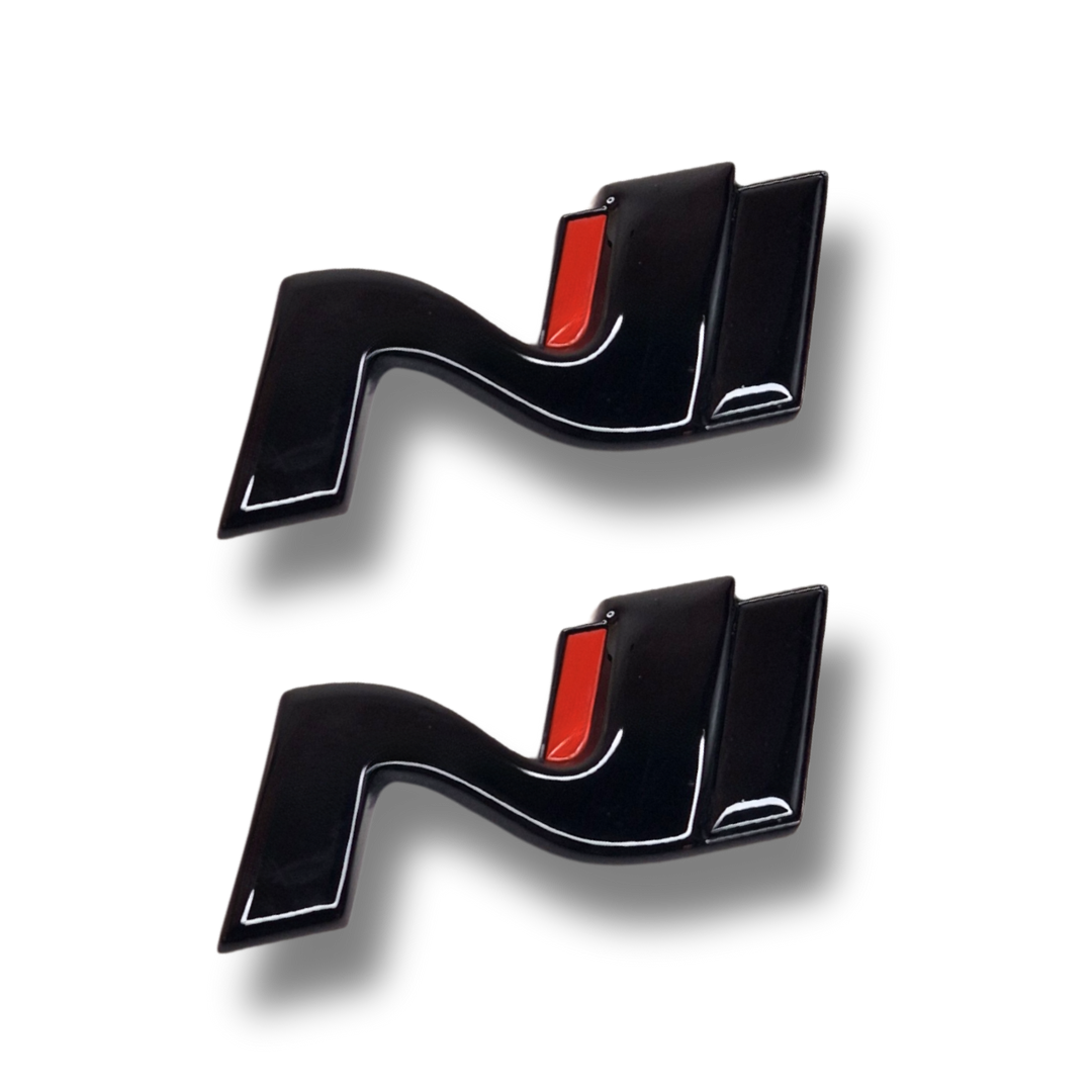 N Logo Emblem SET für SEITENSCHWELLER Hyundai i30N in Wunschlackierung
