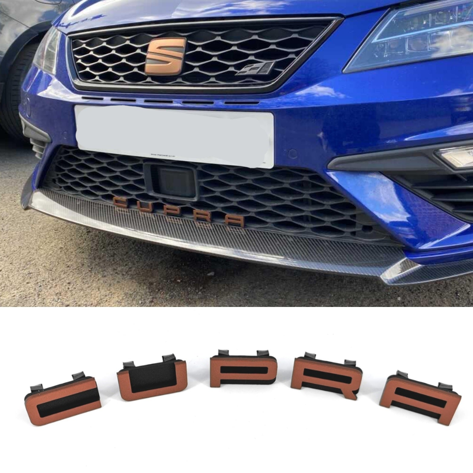 Cupra lettering SEAT LEON CUPRA 5F in COPPER