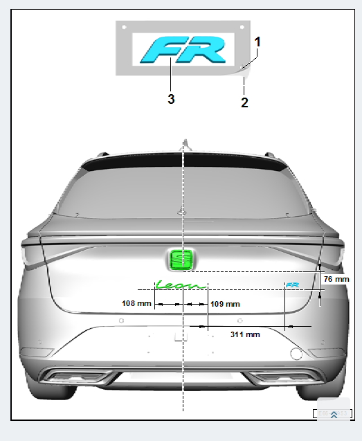 Logo / emblème / lettrage Seat FR sur le hayon arrière
