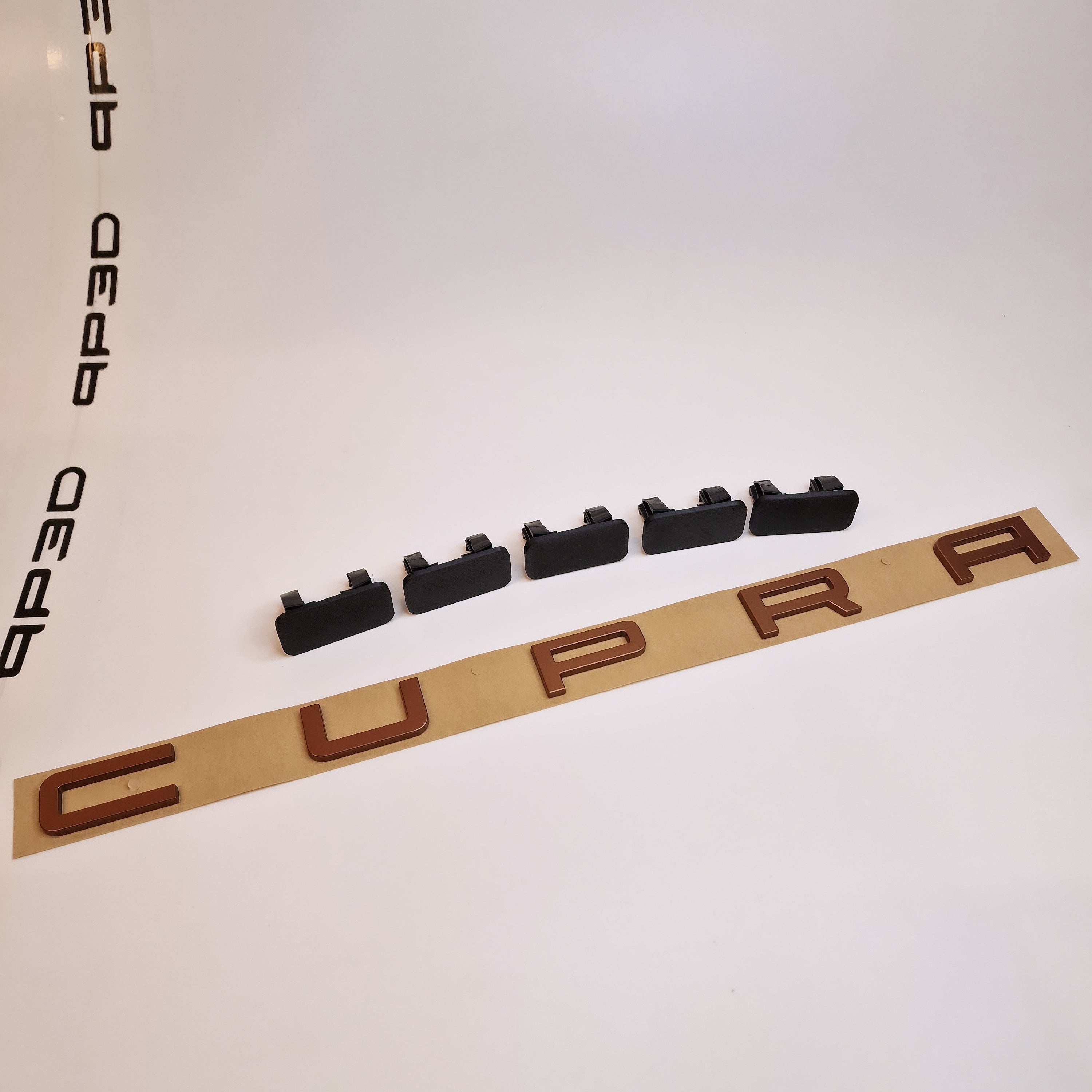 Cupra lettering SEAT LEON CUPRA 5F in COPPER