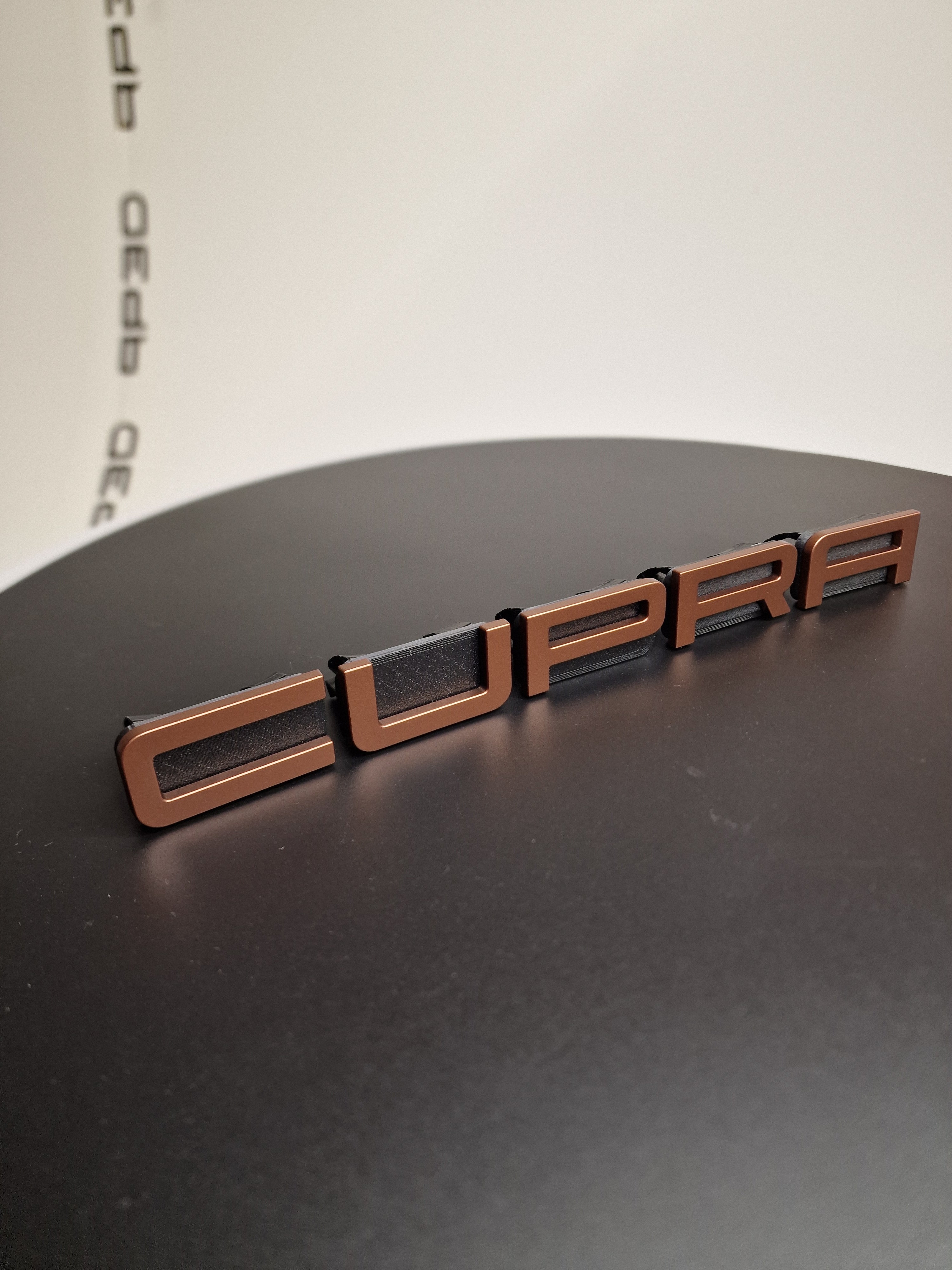 Cupra lettering SEAT LEON CUPRA 5F in COPPER